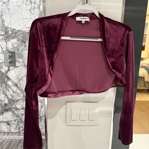 Popilush Velvet Crop Top - Deep Burgundy